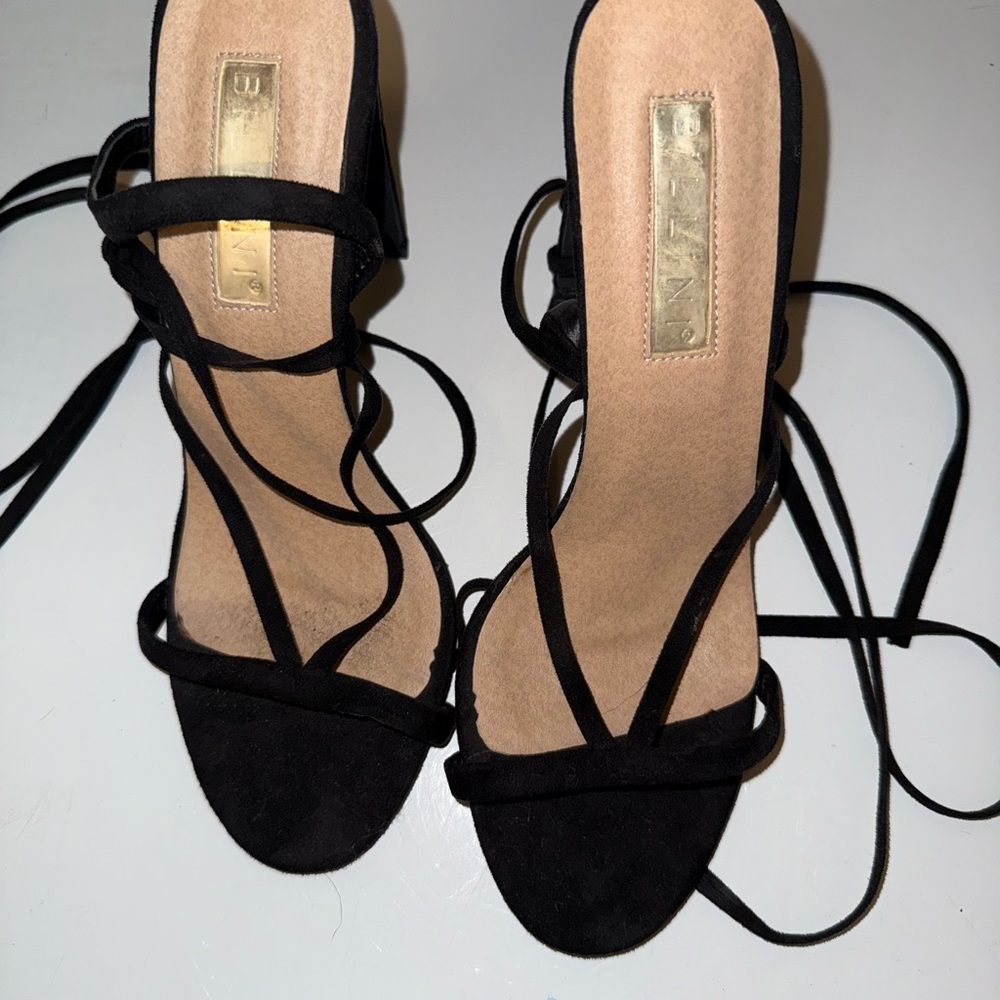 Black Strappy Heels by Bellinni